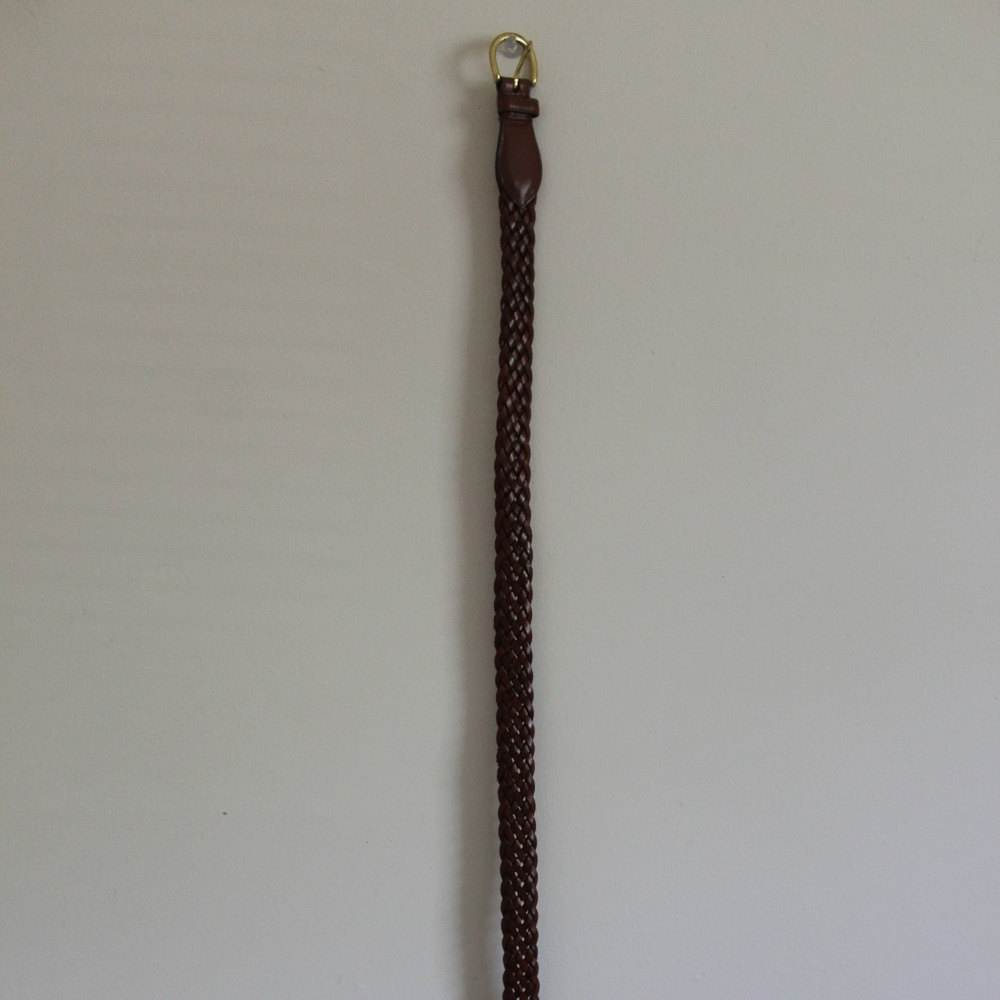 Brown Woven Belt w/ Gold Buckle